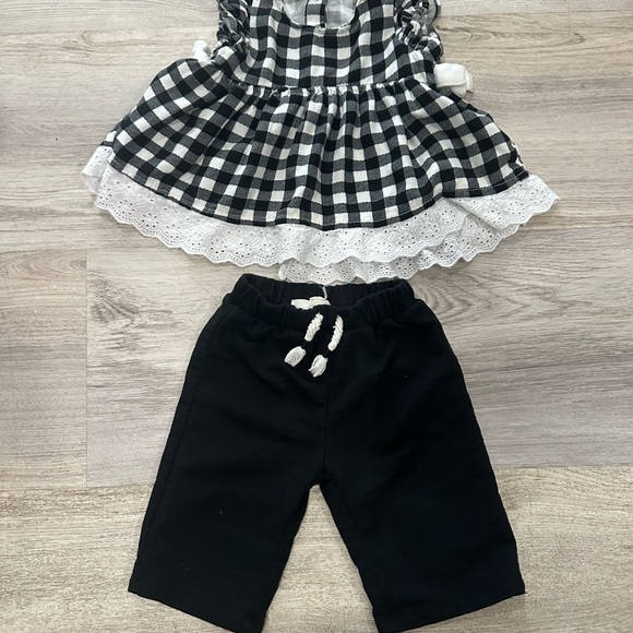 Jessica Simpson Black and White Gingham Kids Set - Picture 1 of 3